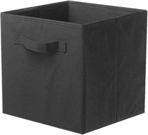 Vista 7 de PowerKing Cubos de almacenamiento plegables con asas, contenedores plegables de tela para estantes de armario, contenedores de almacenamiento