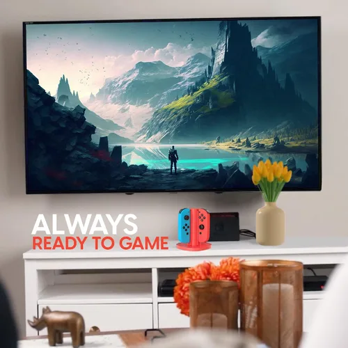 Vista 7 de Talkworks Joy Con Charging Dock for Nintendo Switch - Docking Station Charges Up to 4 Joy-Con Controllers Simultaneously (Controllers Not Included)