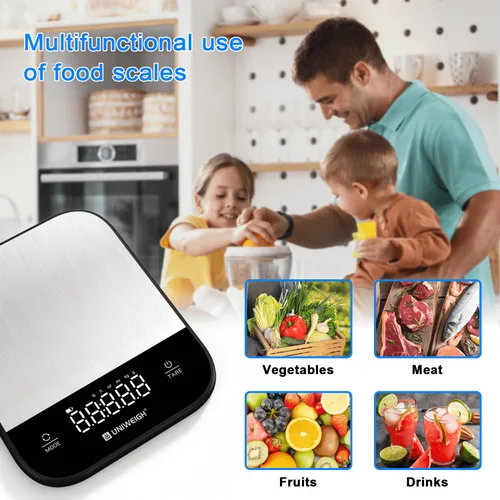 Vista 7 de UNIWEIGH - Básculas de alimentos para cocina, gramos y onzas, 11 libras Digital Scale for Food Weight,Baking,Cooking,Small Kitchen Scales with 7