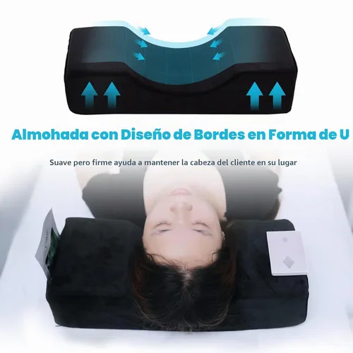 Vista 3 de Almohada Cómoda para Extensión de Pestañas, Almohada de Espuma Viscoelástica con Contorno Cervical para Soporte al Dormir, Almohada para Injerto