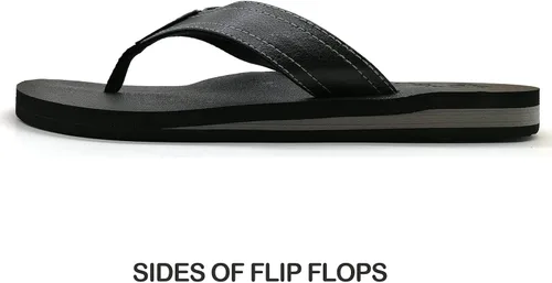 Vista 3 de KuaiLu - Sandalias de pata de gallo para hombre con soporte para el arco y plantilla de piel usada para tapetes de yoga