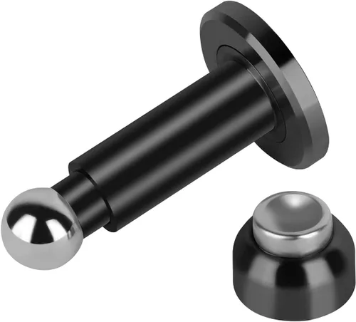 Vista 3 de Tope de puerta magnético de altura ajustable, tope magnético resistente, soporte de puerta de acero inoxidable 304 con montaje en pared y piso Negro