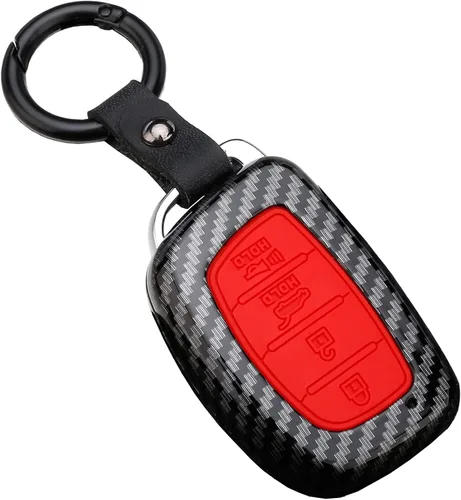 Vista 8 de Funda para llavero para Hyundai Tucson Elantra Sonata 2018, 2017, 2016, 4 botones, sin llave, funda para control remoto de entrada sin llave