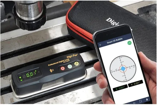 Vista 2 de Digi-Pas Nivel de maquinista inteligente de 2 ejes DWL1300XY Bluetooth 0.002"/ft (40 segundos) - Paquete de 3 3-unidades (negro)