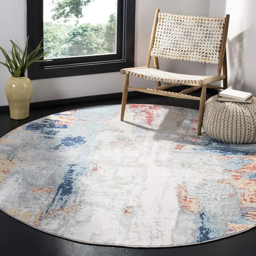Vista 24 de SAFAVIEH Jasper Collection - Alfombra decorativa de 2 x 4 pies, azul y marfil, diseño abstracto moderno, no desprende pelusa y de fácil cuidado
