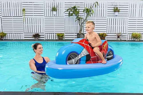 Vista 2 de Bestway Spider-Man - Flotador de piscina para motocicleta, 66.9 x 33.1 in