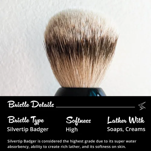 Vista 3 de ROYAL SHAVE PB9 Silvertip Badger Brocha de afeitar - Brocha de afeitar clásica húmeda (negro)