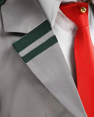 Vista 3 de miccostumes Disfraz de cosplay para niñas, uniforme escolar para niños, conjunto completo con corbata
