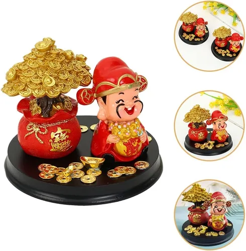 Vista 9 de LIFKOME Wencaishen Caishen Feng Shui Decoración Zhao Dios de la riqueza Dios de la fortuna Feng Shui Shen Estatua de Feng Shui Shen Estatua Caishen
