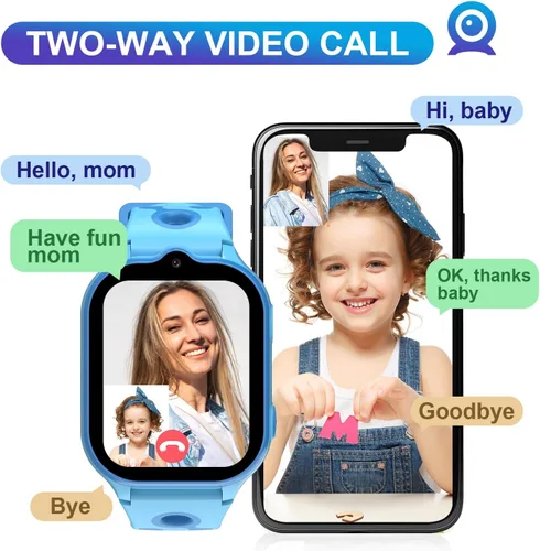 Vista 3 de Reloj inteligente 4G para niños con rastreador GPS, relojes inteligentes con llamadas bidireccionales de videollamadas SOS, modo de clase
