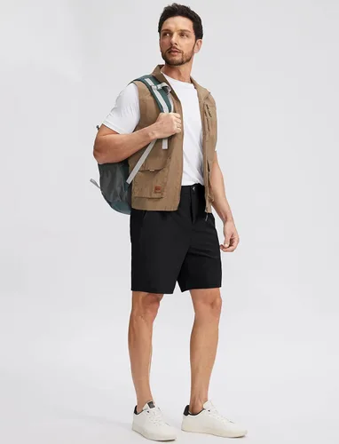 Vista 5 de Soothfeel Men's Golf Shorts with 5 Pockets 7 Inch Stretch Lightweight Quick Dry Hiking Casual Work Dress Shorts for Men