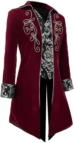 Vista 2 de Cacycasa Steampunk - Chaqueta medieval para hombre, estilo victoriano, gótico, para Halloween
