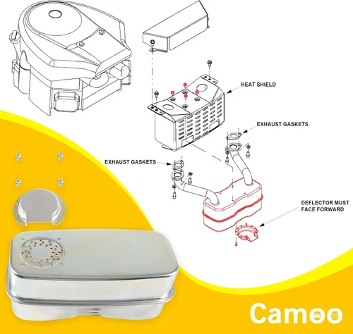 Vista 5 de 751-0616B 951-0616B Silenciador de escape de entrada doble 951-0616 751-0616 apto para MTD Cub Cadet LT-1018 LT-1022 LT-1024 RZT50 RZT54 RZT42 RZT55