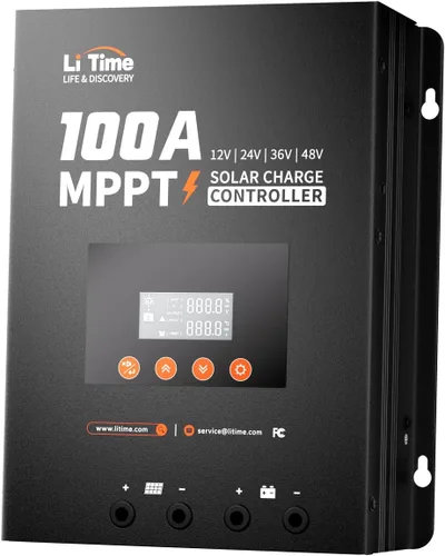 Vista 10 de LiTime 30 Amp MPPT 12V/24V/Auto CC de entrada controlador de carga solar, módulo Bluetooth incorporado, pantalla LCD con parámetros ajustables