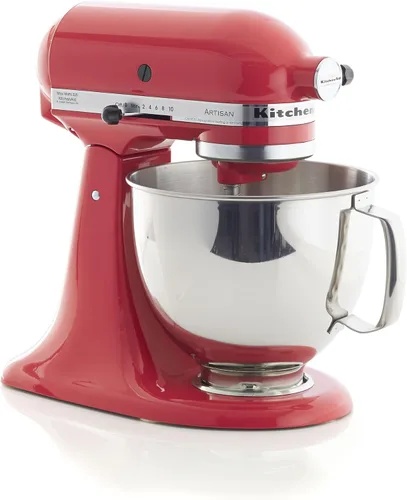 Vista 17 de KitchenAid Artisan Series Batidora de Pie con Cabezal Inclinable de 5 Cuartos con Escudo Vertedor KSM150PS, Crema de Almendra
