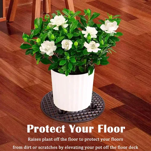 Vista 4 de 6 soportes para plantas en maceta, 12 pulgadas, elevador de maceta perfecto para interiores y exteriores, jardín, flores para evitar la pudrición
