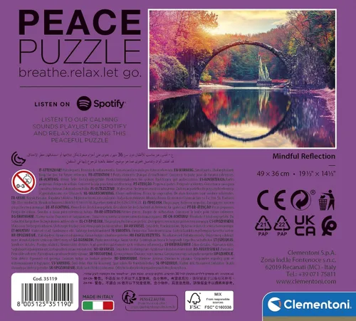 Vista 3 de Clementoni 35119 Peace Mindful Reflection - Rompecabezas para adultos, 500 piezas, fabricado en Italia, multicolor, mediano