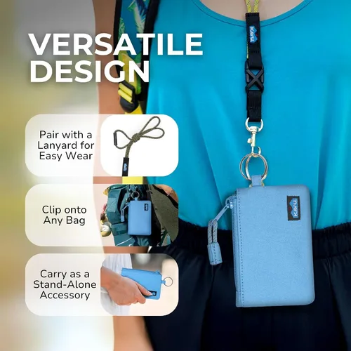 Vista 10 de KAVU Stirling Cartera delgada de lona de algodón con cremallera de doble cara