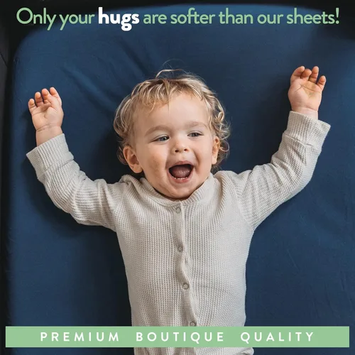 Vista 5 de Sábanas ajustadas Pack and Play – Compatibles con 4moms Breeze Plus Playard y otros colchones grandes de corralito – Suavemente suaves 100% algodón