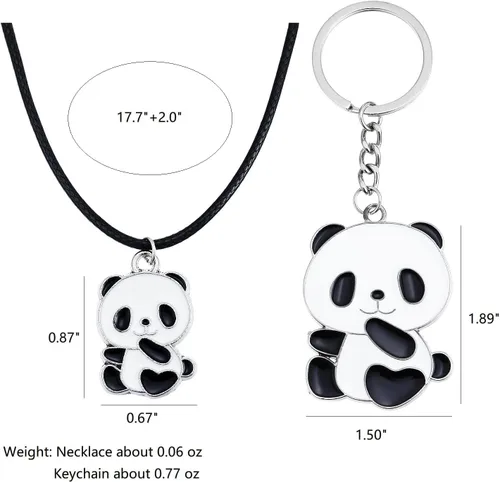 Vista 4 de Collar de panda, precioso panda llavero panda pulsera panda joyería