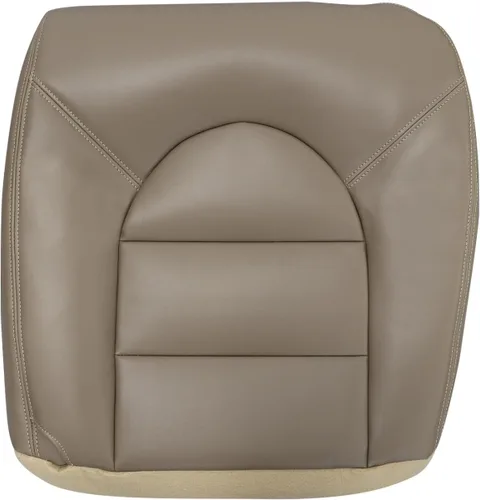 Vista 6 de NLQR Funda de asiento de repuesto para parte inferior del lado del pasajero de cuero marrón compatible con Ford F250 F350 F450 F550 Lariat XLT 1999