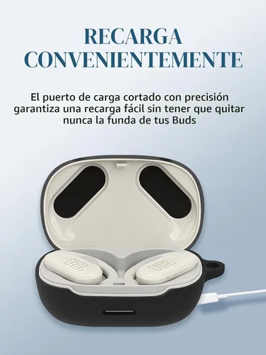 Vista 4 de Funda para JBL Endurance Peak 3, auriculares inalámbricos verdaderos, silicona suave, portátil, resistente a los arañazos, a prueba de golpes