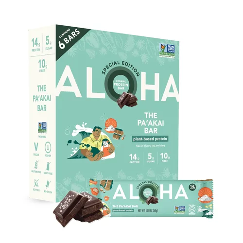 Vista 27 de ALOHA Barras de Proteína Orgánicas a Base de Plantas - Paquete de Variedad de 6 Sabores - 12 Unidades, Barras de 1.9oz - Aperitivos Veganos, Bajo