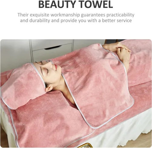 Vista 6 de Beavorty Juego de toallas blancas para baño, 1 juego de toalla facial de spa, toalla de ducha, toalla de belleza para la cabeza, absorbente