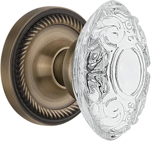 Vista 10 de Nostalgic Warehouse 753813 Roseta de cuerda de privacidad con pomo victoriano de cristal, 2.75 pulgadas, bronce aceitado Oil Rubbed Bronze