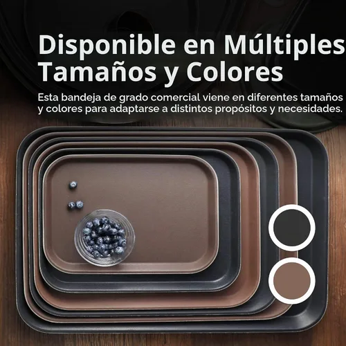 Vista 6 de New Star Foodservice 24852 Bandeja antideslizante de grado restaurante, plástico, forrada de goma, rectangular, 10 x 14 pulgadas, color negro
