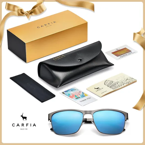 Vista 7 de Carfia Polarized Mens Sunglasses UV Protection Cool Driving Sun Glasses Classic Style Metal Frame