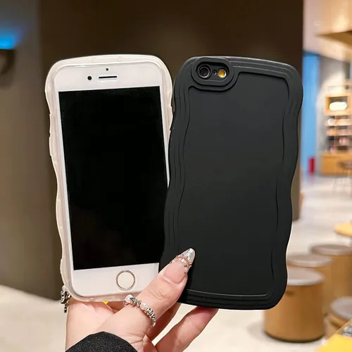 Vista 7 de SKYLMW Compatible con iPhone 6s Plus/6 Plus Case de 5.5", Linda Kawaii Marco Ondulado Rizado Forma de Marco Funda de Silicona Suave Resistente a
