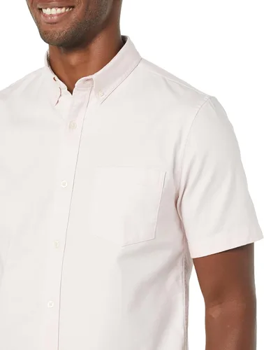 Vista 5 de Tienda Essentials Camisa Oxford elástica de manga corta ajustada con bolsillo para hombre