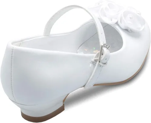 Vista 3 de Zapatos Mary Jane con bonitas rosetas enrolladas de satén de charol