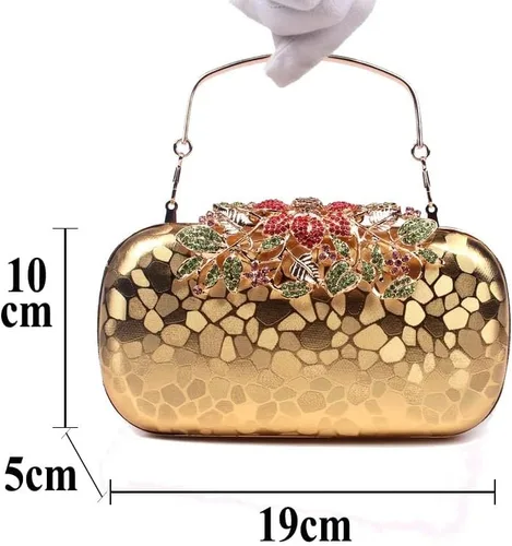 Vista 2 de DOUBAO - Bolsos de noche con diamantes de imitación para mujer, bolso de noche con diamantes de imitación, bolso de mano para boda y novia