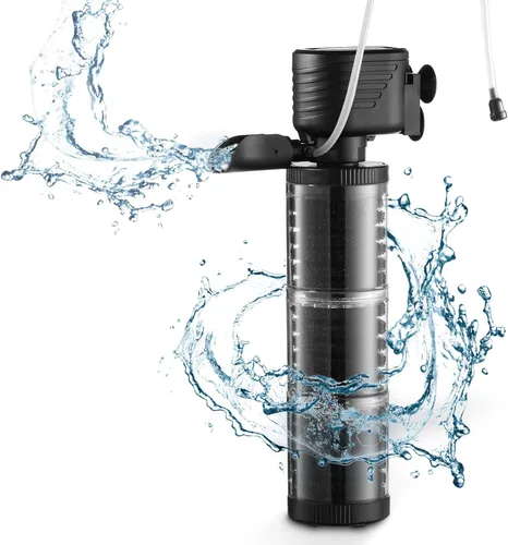 Vista 7 de Filtro de Acuario XpertMatic 15W de 2 Etapas 238 GPH (900L/h) para Tanque de Peces de Hasta 70 Galones, Filtro de Tanque Interno Sumergible y Bomba
