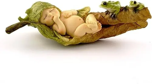 Vista 5 de Top Collection - Estatua miniatura para jardín de hadas y terrario Poco hada bostezando