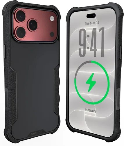 Vista 76 de Smartish Funda MagSafe, Gripzilla, agarre resistente, negro para iPhone 12 traje de noche negro