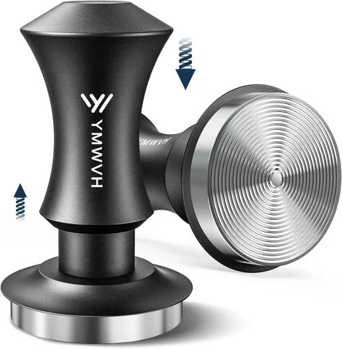 Vista 12 de Tamper de espresso de 51 mm, tamper de café barista premium con muelles de repuesto de 20 lb/30 lb y base ondulada 100% de acero inoxidable, presión