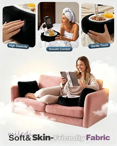 Vista 7 de Miledi Tablet Pillow Stand for Bed with 360° Rotating Holder, Black