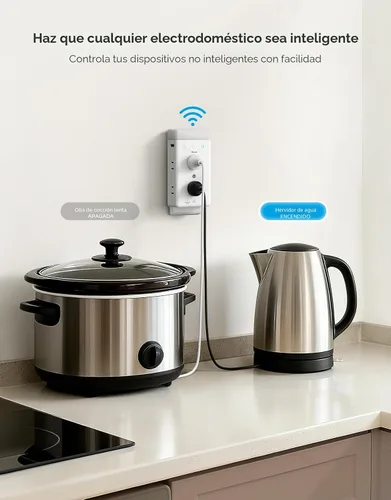 Vista 8 de Extensión de enchufe inteligente Govee, tira de alimentación inteligente de 3 lados con 2 tomas inteligentes y 2 puertos USB con luz nocturna RGB