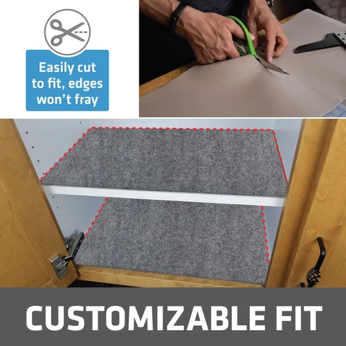 Vista 5 de Drymate Forro de lujo para estantes y cajones de alta calidad, tela acolchada gruesa, no adhesiva, absorbente, impermeable, antideslizante, forros