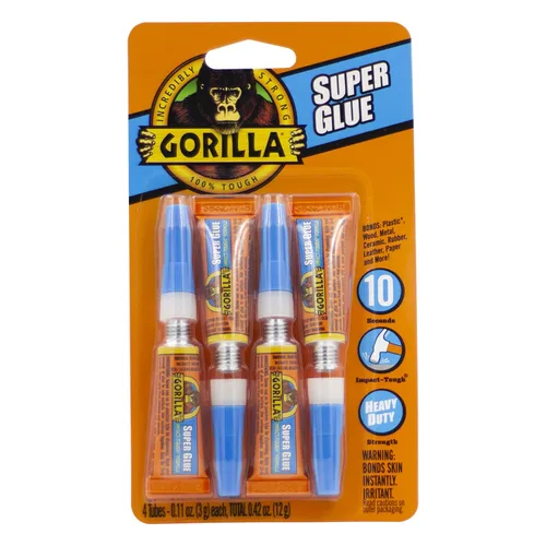 Vista 6 de Gorilla Super Glue Gel, pegamento transparente, cuatro tubos de 3 gramos (paquete de 1) – multiusos y de fraguado rápido para proyectos