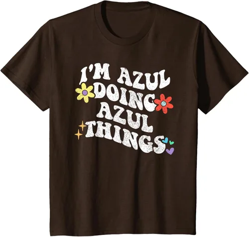 Vista 45 de Retro Groovy Im AZUL Doing AZUL Things - Camiseta divertida para el día de la madre, Negro
