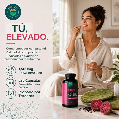 Vista 8 de Cápsulas de cactus Nopal de 1500 mg- Gorras de cactus de tuna ricas