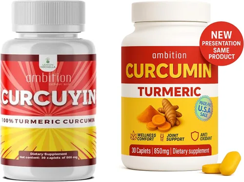 Vista 4 de Suplemento de curcuyin cúrcuma curcumina, 850 mg, 30 cápsulas