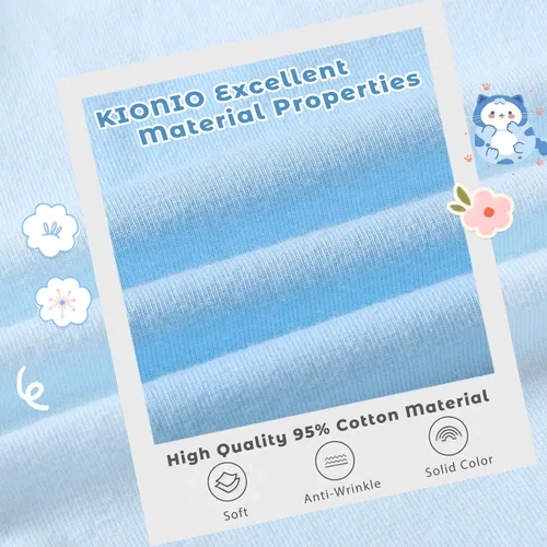 Vista 5 de Kionio Paquete de 3 pantalones rectos de algodón unisex para bebé con cordón de bolsillo