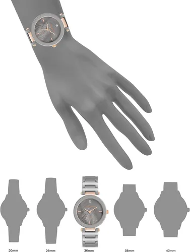 Vista 4 de Anne Klein Reloj de pulsera de cerámica con esfera de diamante genuino para mujer