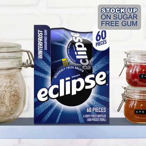 Vista 6 de ECLIPSE Winterfrost Sugar Free Chewing Gum Bulk Pack, 60 Piece Bottle (Pack of 24)
