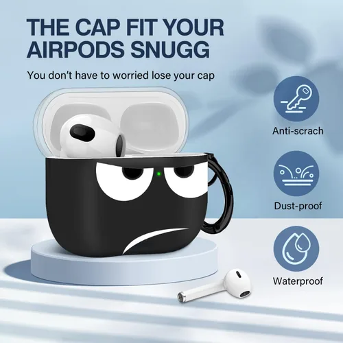 Vista 3 de Funda para Airpods 3 2021, Don't Touch Me for Airpods Funda con llavero suave y linda funda a prueba de golpes para mujeres y hombres, compatible